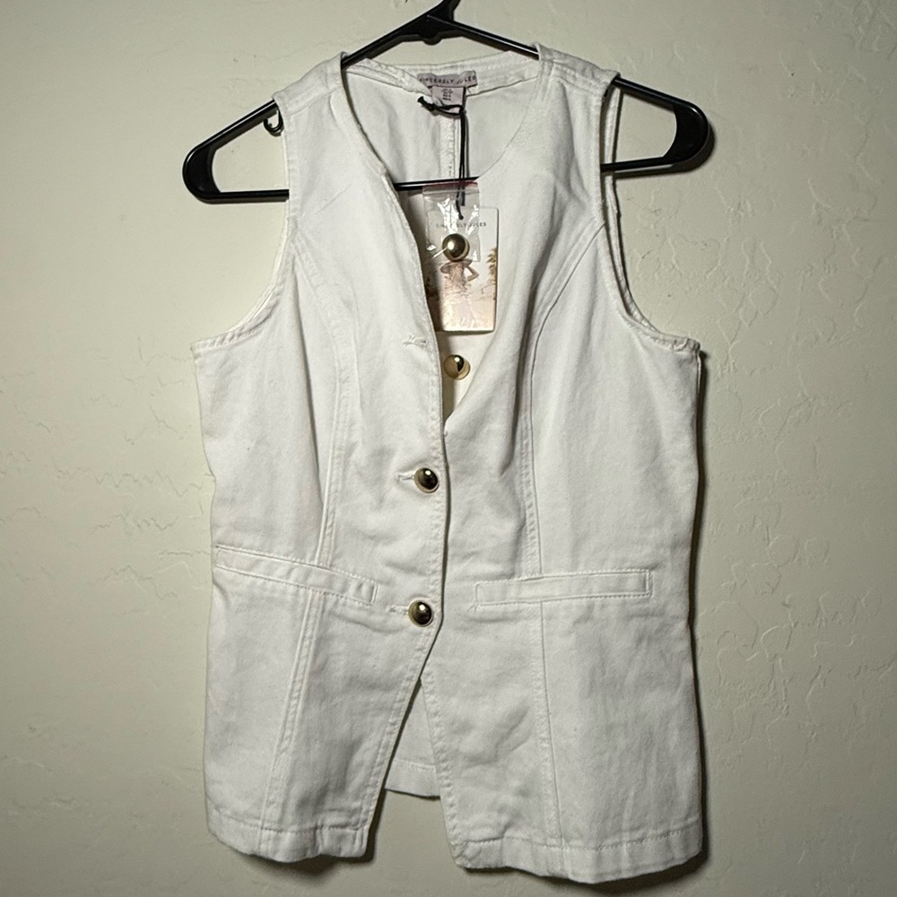 Sincerely Jules White Denim Vest